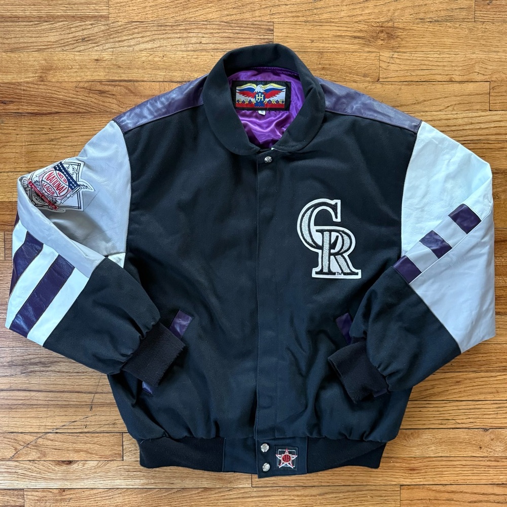 Vintage 90s Colorado Rockies Jeff Hamilton Varsity Jacket